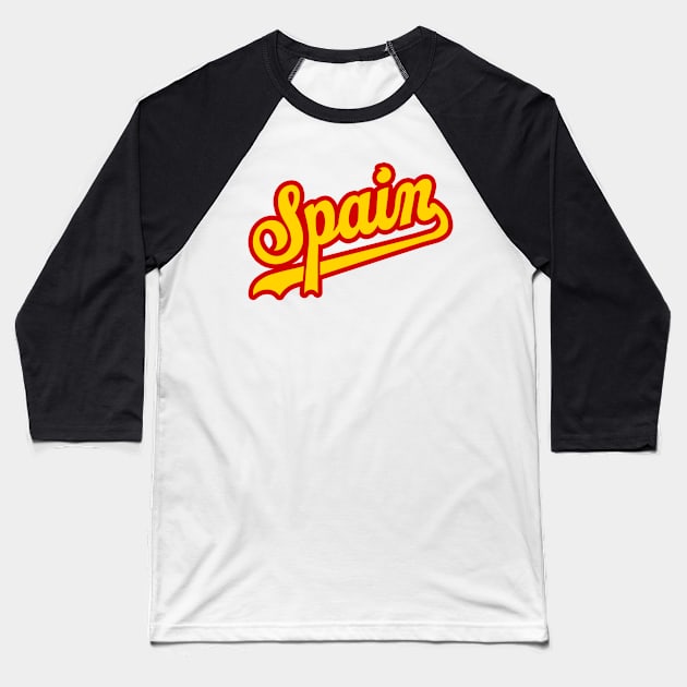 Spain Baseball T-Shirt by lounesartdessin